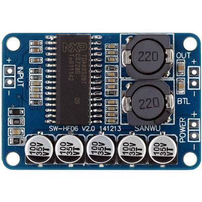 Módulo amplificador de potencia digital TDA8932 de 35 W con alta eficiencia e impedancia de altavoz de 4/6/8 ohmios