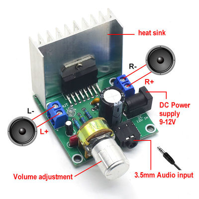 CA-7297 Modulo de amplificador digital de doble canal 15W + 15W placa de amplificador de audio con TDA7297 Chip para DIY Kit DC 12-24V