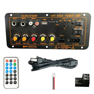 Tabla de amplificador de audio para automóviles de 100-300W con Bluetooth 5.0 y entrada de micrófono doble para karaoke y subwoofer