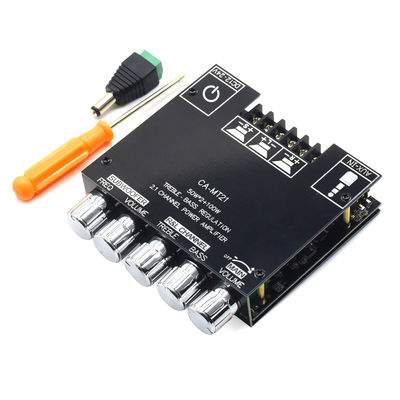 ZK-MT21 2.1 Modulo de amplificador de subwoofer de canal 5.0BT 12V 24V 2 * 50W + 100W de energía para uso doméstico placa de plástico para el sistema de altavoces