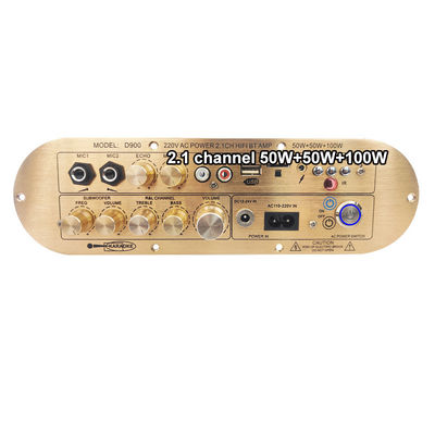 Amplificador doméstico de alta potencia D900 2x50W+100W con placa Bluetooth IC importada 2,1 canales
