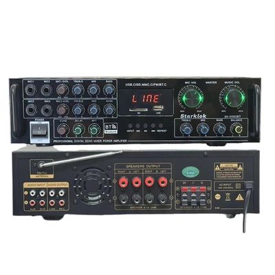 AV-6080BT Amplificador de 7 canales de impedancia fija de 1000W para el hogar y el automóvil, receptores de metal, reproductor inalámbrico BT, tarjeta SD y memoria flash USB, global