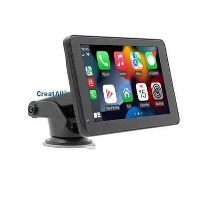Creatall 7 pulgadas reproductor de MP5 de automóvil portátil para Bluetooth manos libres CarPlay con cable / inalámbrico y Android Auto Stereo Audio WAV MP3