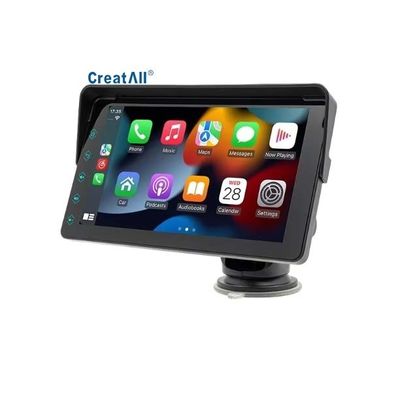 Creatall MP5 portátil para coche de 7 pulgadas con CarPlay inalámbrico para Bluetooth, transmisor FM, cámara de visión trasera HD, colocación en el salpicadero, 1 año de garantía