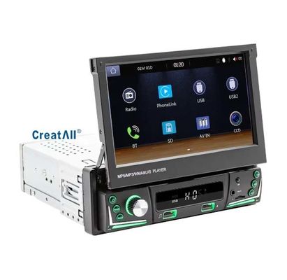 Pantalla retráctil de 7 pulgadas Creatall, CarPlay inalámbrico todo en uno, inteligente para Bluetooth, cámara de marcha atrás, reproductor MP5 para automóvil