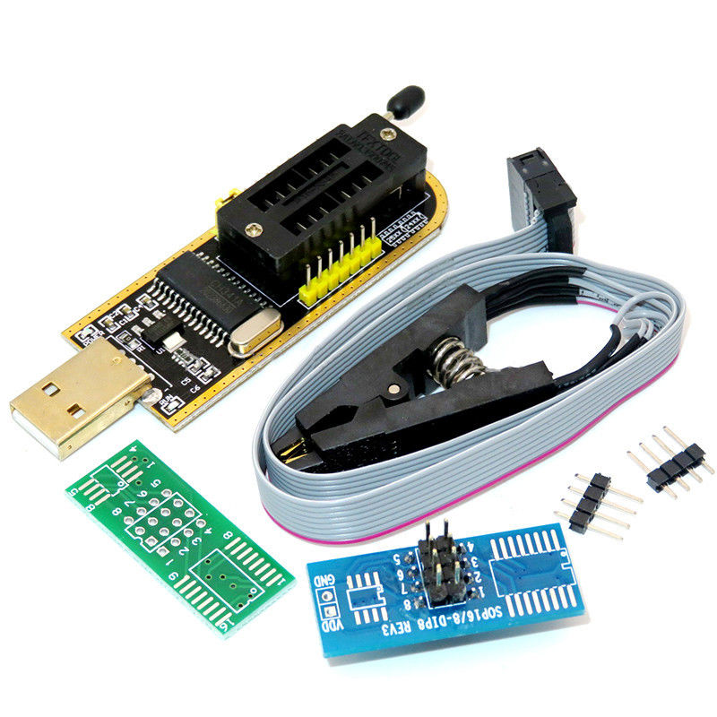 CH341A 24 Serie 25 EEPROM Flash BIOS Modulo de programación USB + Clip ...