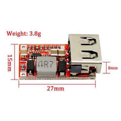 Módulo de poder de DC Buck Step Down Converter 12v 5v 12V/24V al módulo de poder descender del módulo 6-24V DC del cargador USB del COCHE de 5V 3A