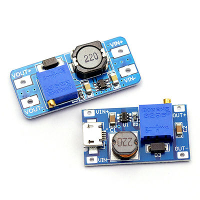El voltaje amplio cada vez mayor del tablero del voltaje de MT3608 2A DC-DC entró el módulo de poder ajustable de 2/24V Lto 5/9/12/28V