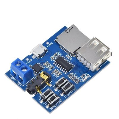 Tarjeta de decodificación MP3 con tarjeta TF monoamplificador de 2W y modo de reproducción de disco en U para módulo de reproductor de audio con batería de litio de 3,7 V