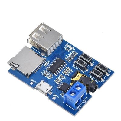 Módulo del reproductor de audio el descifrar del amplificador del módulo del tablero del decodificador del formato del MP3 del disco de la tarjeta U del TF