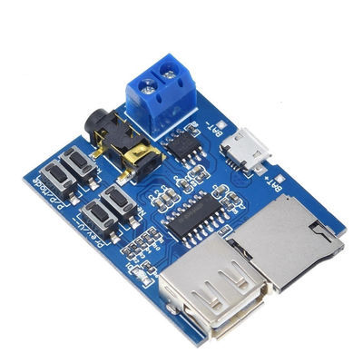 Módulo del reproductor de audio el descifrar del amplificador del módulo del tablero del decodificador del formato del MP3 del disco de la tarjeta U del TF