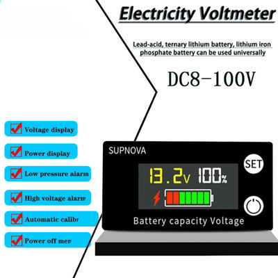 Indicador de plomo 12V-84V de voltio de la motocicleta del voltímetro del amperímetro de Digitaces