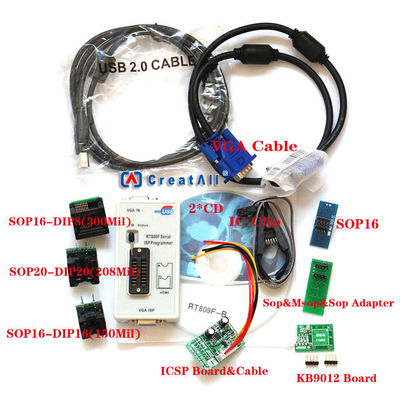 RT809F Programación de la placa base de la IC herramienta de prueba de chips 7 adaptadores SOP16 SOP20