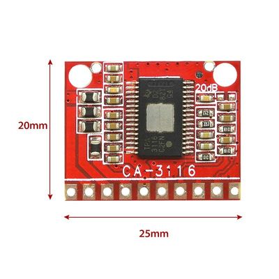 TPA3116 Módulo de amplificador 50W Panel de amplificador de potencia digital de doble canal con 8V ~ 24V DC y sin ruido POP