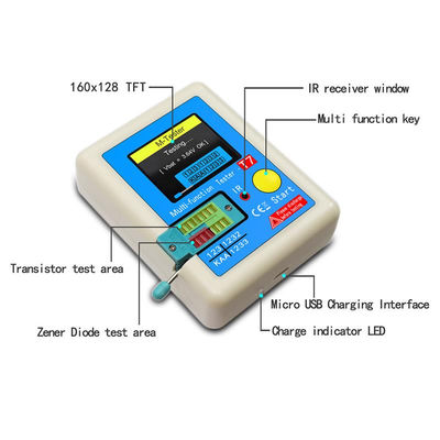 TFT Tester herramienta multifunción condensador de diodo multimetro 25pF-100mF rango
