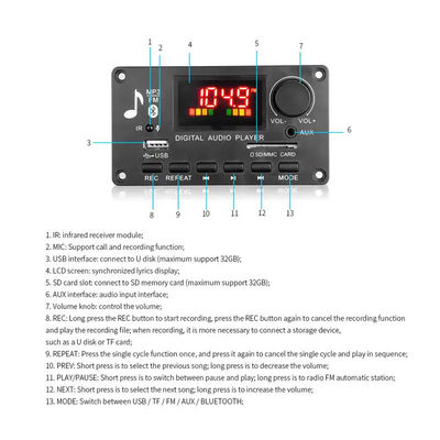 ICCS8673E 80W MP3 Decodificador DC 5V-26V Módulo de audio Bluetooth Sistema amplificador de potencia
