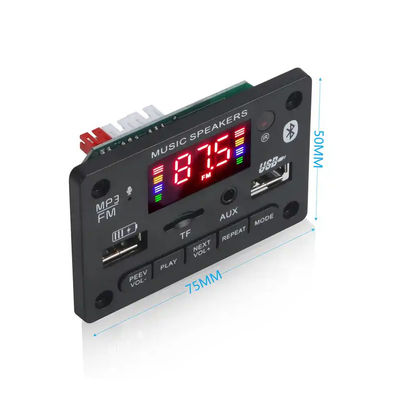Panel de decodificación de MP3 de 6V a 12V Modulo de audio Bluetooth Sistema de receptor USB inalámbrico para automóviles