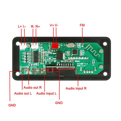 2x25W 50W Reproductor MP3 Placa de módulo de audio Bluetooth Sistema de sonido inalámbrico con control remoto