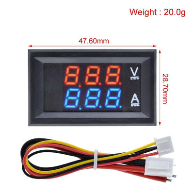 Voltio amperio de DC 0-100V 10A Digitaces mide la CA 0,28&quot; impulsión azul roja IC