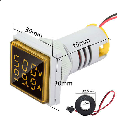 Corriente del voltaje del voltímetro y del amperímetro 110V 220V del cuadrado LED Digital