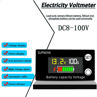 Indicador de plomo 12V-84V de voltio de la motocicleta del voltímetro del amperímetro de Digitaces