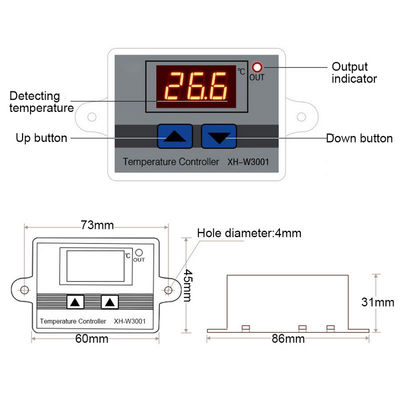Regulador Temperature Sensor Switch 12V 24V 110V-220V del termómetro de XH-W3002 Digitaces