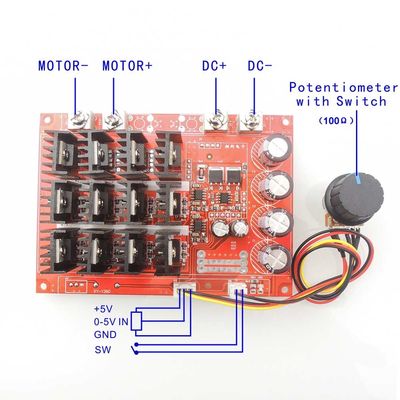 Regulador HHO PWM RC 12V 24V 48V 3000W de la velocidad del motor de DC 10-50V 60A PWM