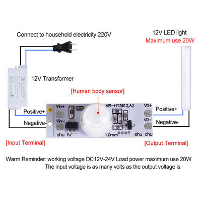 Módulo elegante PIR Motion Sensor Module Switch del sensor de DC 12V 24V