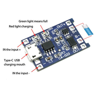 Funciones duales TP4056 de Ion Battery Charging Module 1A 18650 del litio CA-033