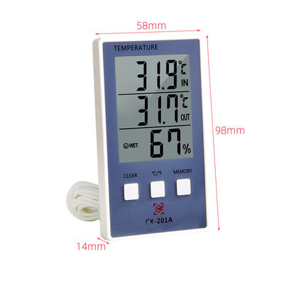 estación meteorológica de la punta de prueba del sensor de la exhibición del metro C/F LCD de la humedad de la temperatura de la exactitud 1.8F
