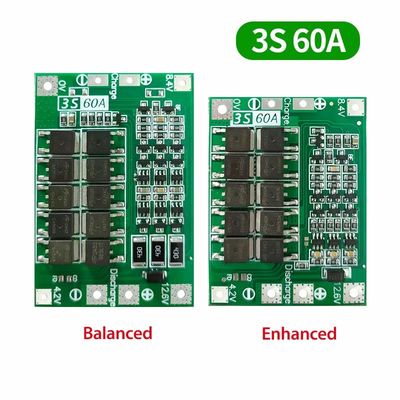 3S 4S 25A 40A 60A placa de protección de la batería BMS placa de carga de la batería de iones de li