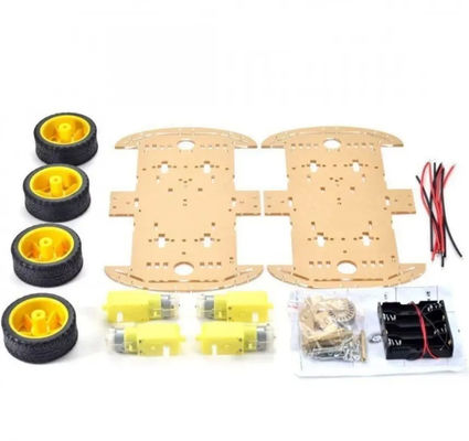 Versión más larga 4WD Smart Robot Car Chassis Kit 4 ruedas doble capa
