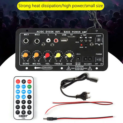 Tabla de amplificador de potencia digital D10 con potencia de salida de 30-120W Bluetooth 5.0 e entrada de micrófono doble para subwoofer y karaoke