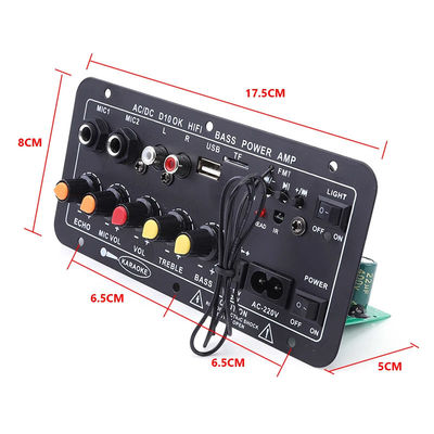 Tabla de amplificador de potencia digital D10 con potencia de salida de 30-120W Bluetooth 5.0 e entrada de micrófono doble para subwoofer y karaoke