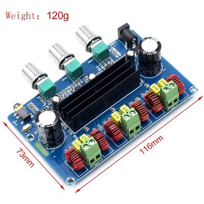 CA-3166B Bluetooth 5.0 Amplificador 2 * 50W + 100W 2.1 Canal TPA3116D2 con fuente de alimentación DC12 ~ 24V