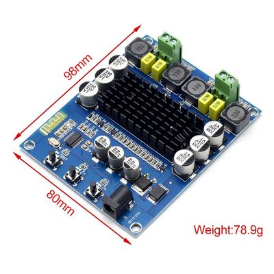 Placa amplificadora Digital inalámbrica TPA3116D2 con potencia de salida de 2*50W DC12-24V Bluetooth 5,0 amplificador de altavoz DIY
