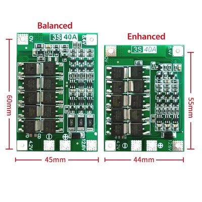 CA-3S-40A Cargador de batería de litio de iones de litio módulo de células de lipo PCB placa de protección BMS para el motor de perforación 12.6V con equilibrio