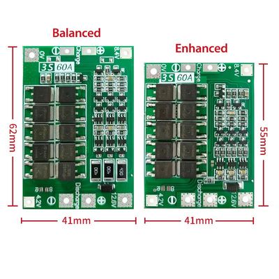 CA-3S-60A Cargador de batería de litio de iones de litio módulo de célula de lipo PCB BMS placa de protección para el motor de perforación 12.6V con equilibrio