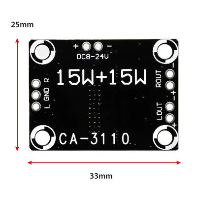 CA-3110 Tabla de audio de amplificador digital 2x15W Clase estéreo D 8-24V TPA3110 AMP