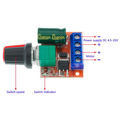 Modulo de control de velocidad del motor CA-105A Mini 5A Dc Max 90W 3V-35V
