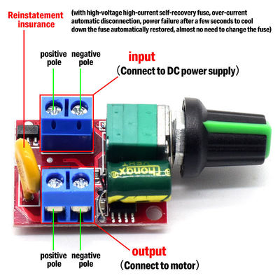 CA-105AS 35V 5A 90W controlador de velocidad del motor PWM