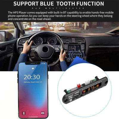 Módulo de audio Bluetooth 5.0 con pantalla a color y placa decodificadora de MP3 con control remoto para amplificador de automóvil
