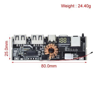 QC4.0 QC3.0 LED Dual USB PD Power Bank 18650 Módulo de carga con control de temperatura