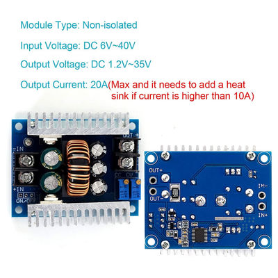 Módulo Step Down de convertidor de corriente corriente continua de 300W 20A DC-DC Buck con rango de limitación de corriente de 0,2-20A