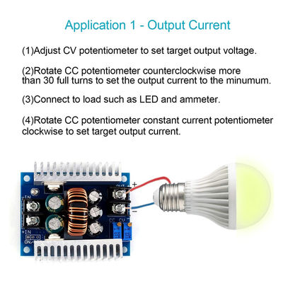 Módulo Step Down de convertidor de corriente corriente continua de 300W 20A DC-DC Buck con rango de limitación de corriente de 0,2-20A