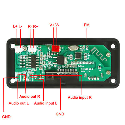 Módulo de amplificador de audio de automóvil Bluetooth 5.0 de 50W con radio USB TF FM y canales 5.0