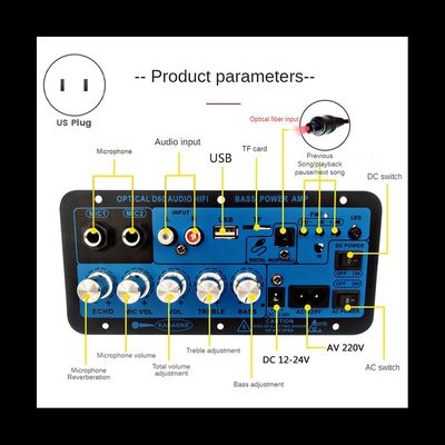 D60 50W Subwoofer Amplifier Board con Bluetooth y entrada de audio óptico para potencia de 12V/24V/220V