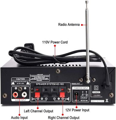 Amplificador de potencia de audio digital HIFI de 300W con pantalla LCD y Bluetooth