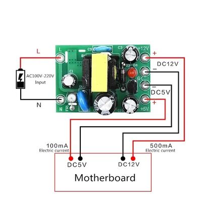 Tipo de montaje estándar Módulo de alimentación de conmutación AC-DC 110-220V con potencia de salida de 6 W