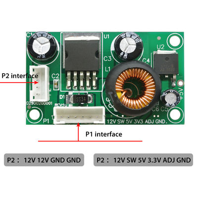 CA-1233 Placa de conversión de corriente continua 12V 5V 3.3V Modulo de potencia descendente con código de fecha estándar